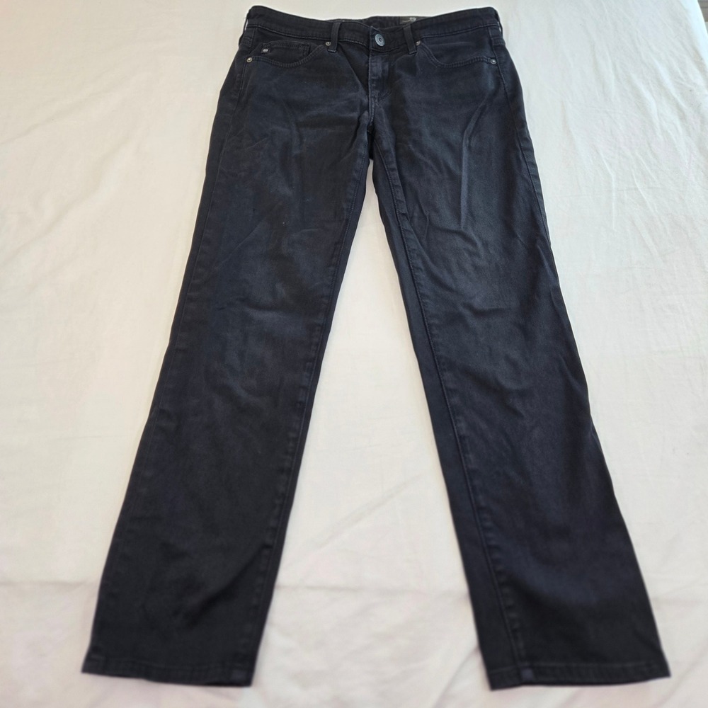 AG Adriano Goldschmied Stilt Crop‎ Cigarette Jeans Black Wash Size 26 USA Made